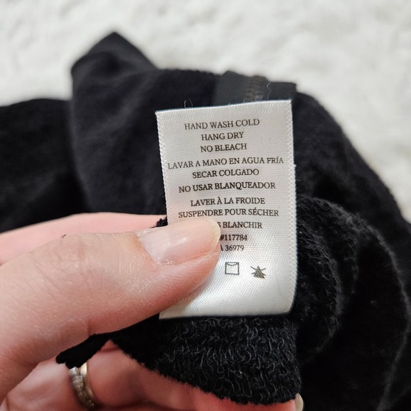 Rails‎ Black Marlo Flocked Velvet Cheetah Print Side Zipper Sweatshirt. Size M - Picture 7 of 9